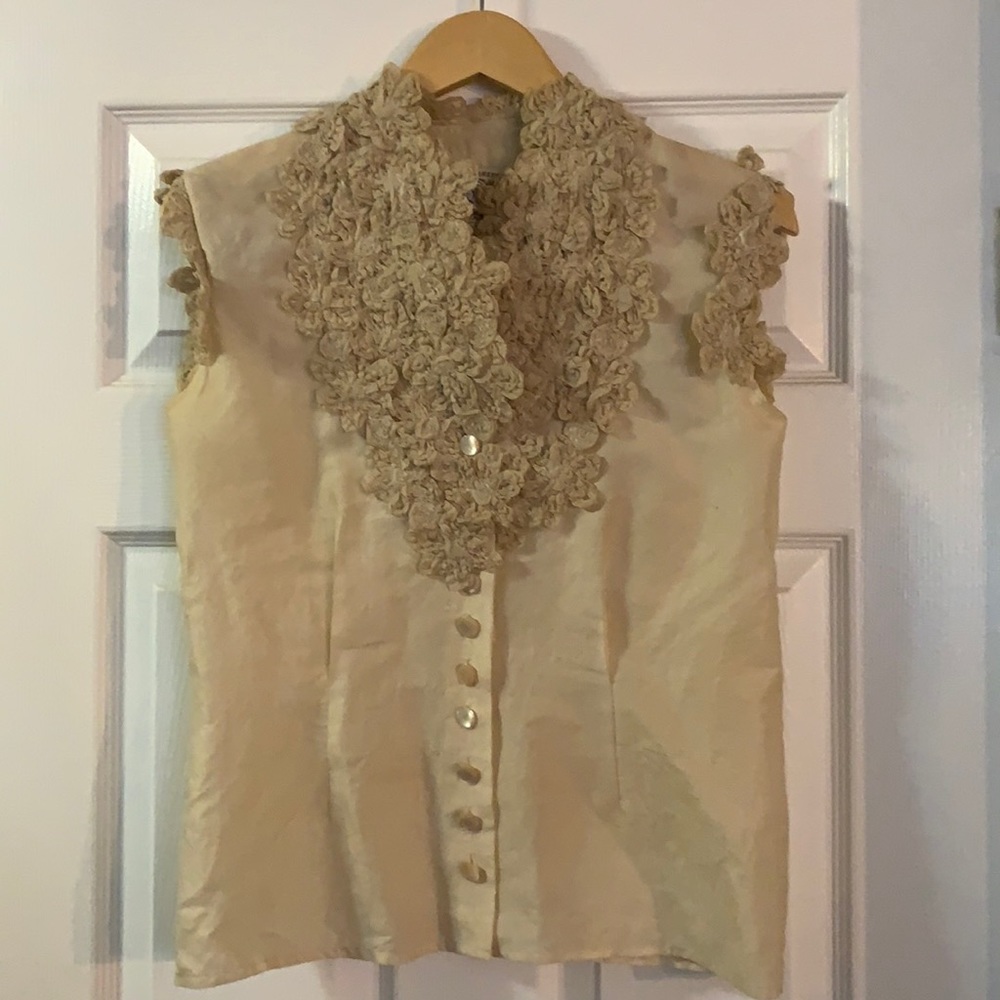 Sleeveless silk top